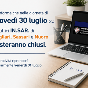 Chiusura Uffici INSAR 30 luglio 2026